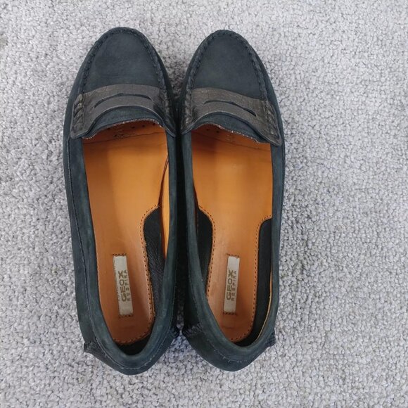 Geox Respira Womens 36.5 EU Loafers Comfort Shoes Black Suede Slip On Casual - Picture 7 of 9